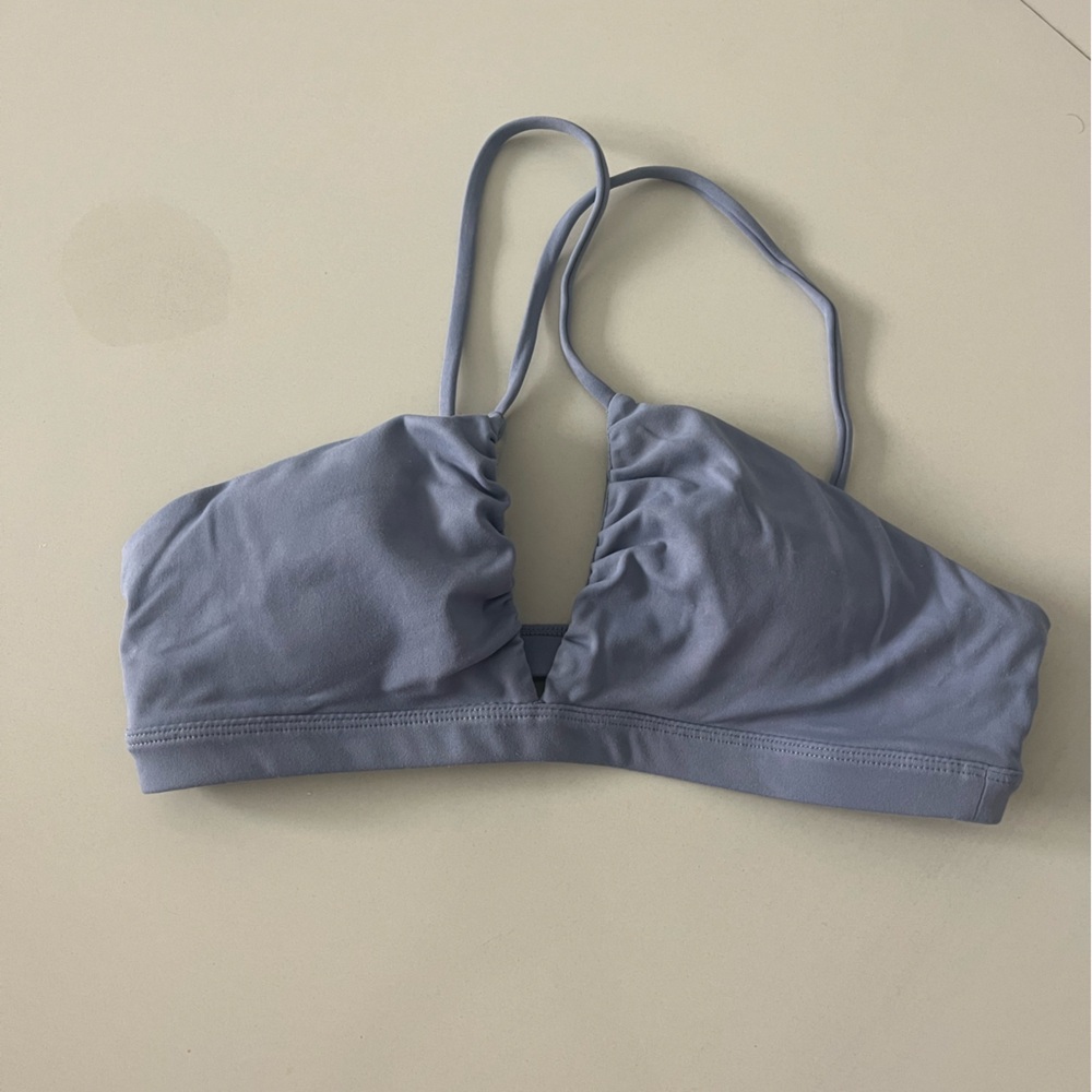 CSB cross front crop top, size S, light blue, like new